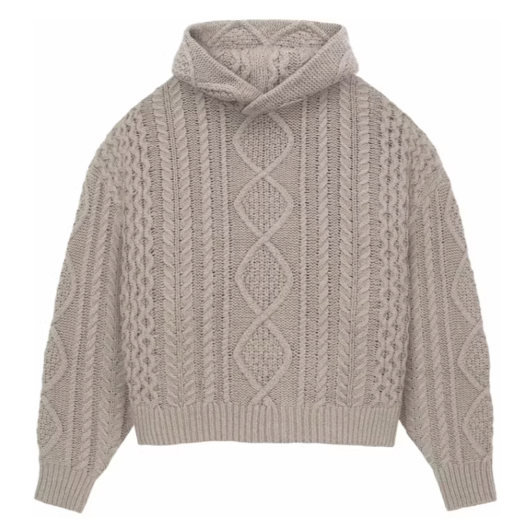 Fear of God Essentials Cable Knit Hoodie Core Heather