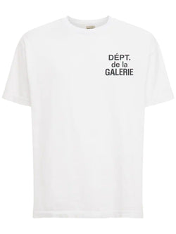 GALLERY DEPT. LOGO VINTAGE PRINTED COTTON T-SHIRT White Black