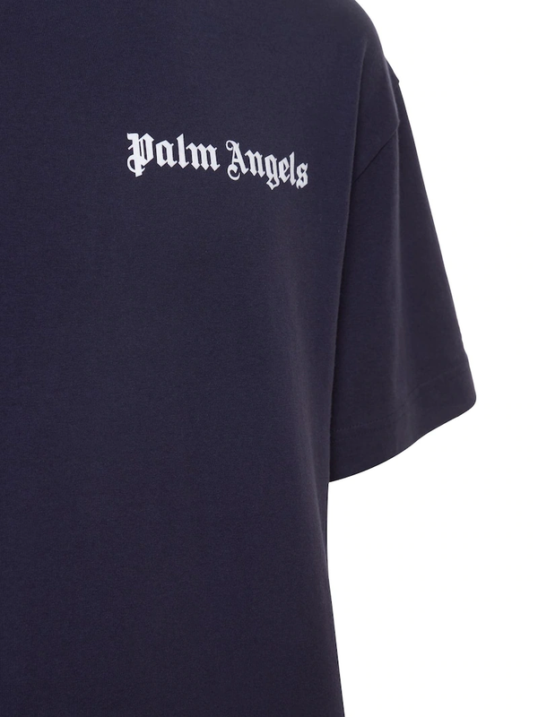 Palm Angels Basic Logo T Shirt Navy Blue