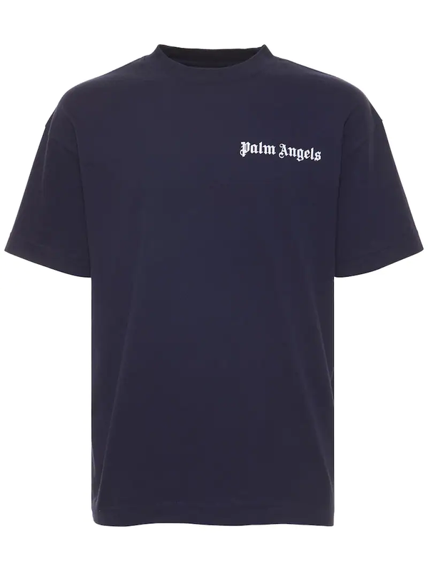 Palm Angels Basic Logo T Shirt Navy Blue