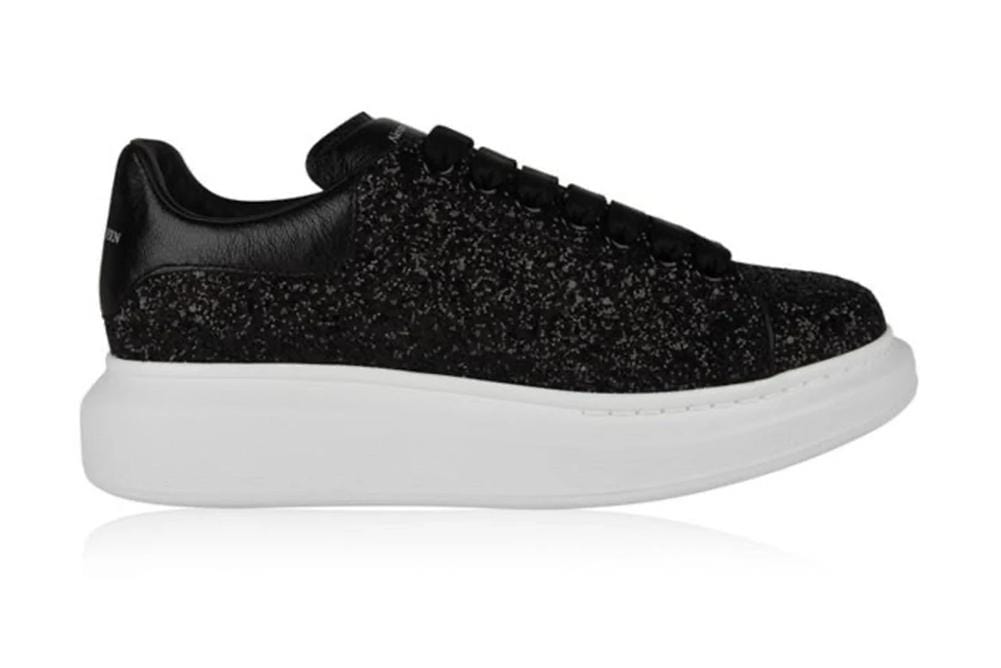 Alexander Mcqueen Oversized Trainers Black Glitter Womens LS Personal Shopper