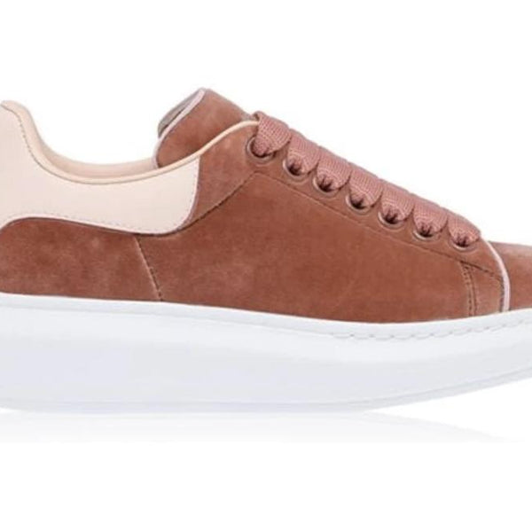 Alexander mcqueen show velvet and leather platform trainers cheap