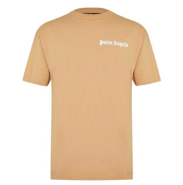 Palm Angels Basic Logo T Shirt Tan