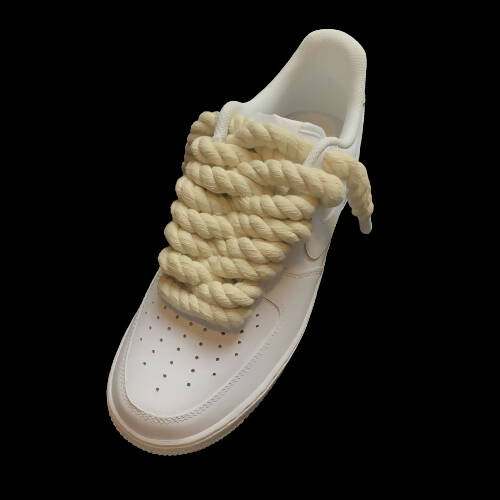 Nike Air Force 1 Rope Lace Custom White Beige