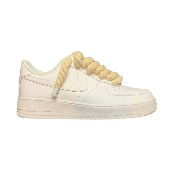 Nike Air Force 1 Rope Lace Custom White Beige